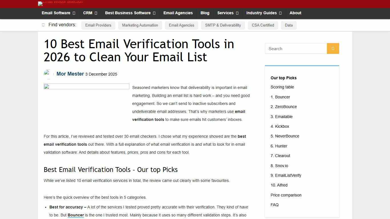 10 Best Email Verification Tools in 2026 to Clean Your Email List